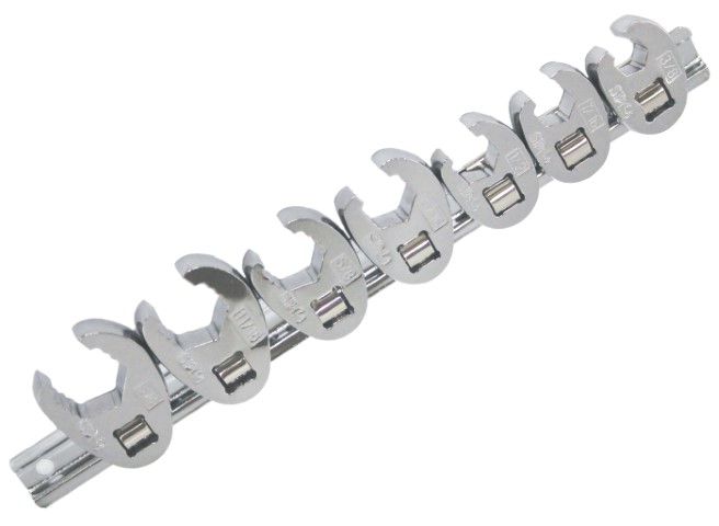 SP FLARE CROWFOOT NUT WRENCH RAIL 3/8''DR SAE 7PC 